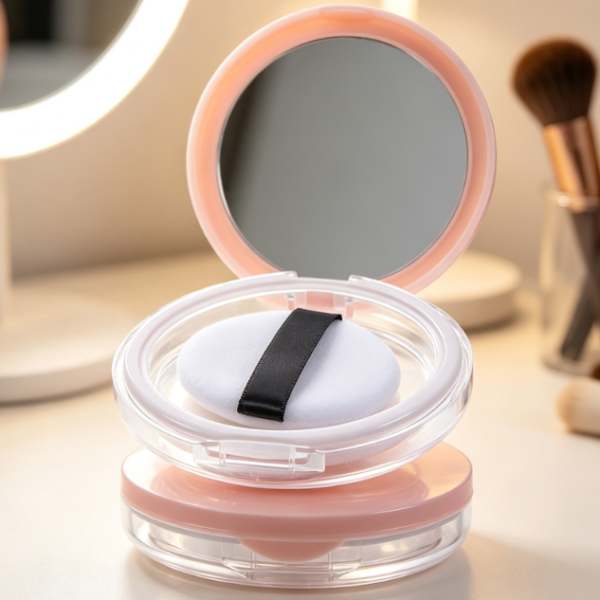 Portable Empty Loose Powder Case With Puff (Travel Size)