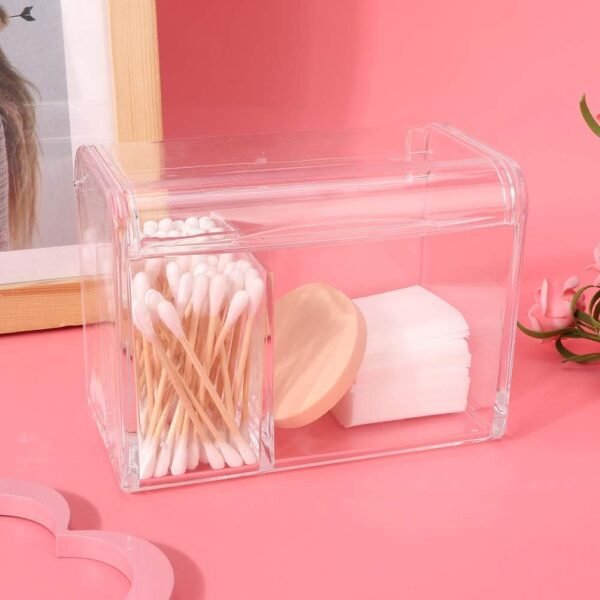 Transparent Flip-Top Puff Storage Box For Travel