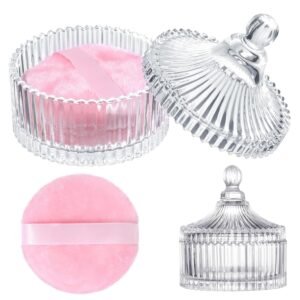 Crystal-Look Puff Storage Box (2-Piece Set)