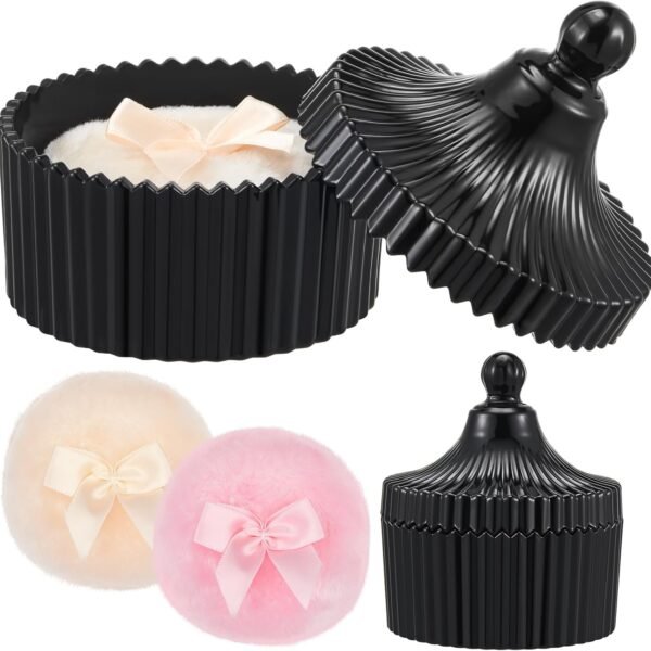 Crystal-Look Puff Storage Box (3-Piece Set)