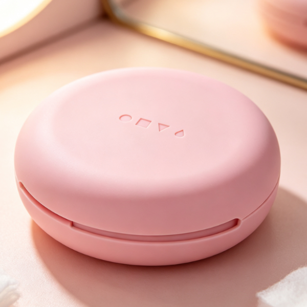 Portable Round Storage Case For Powder Puffs And Beauty Sponges